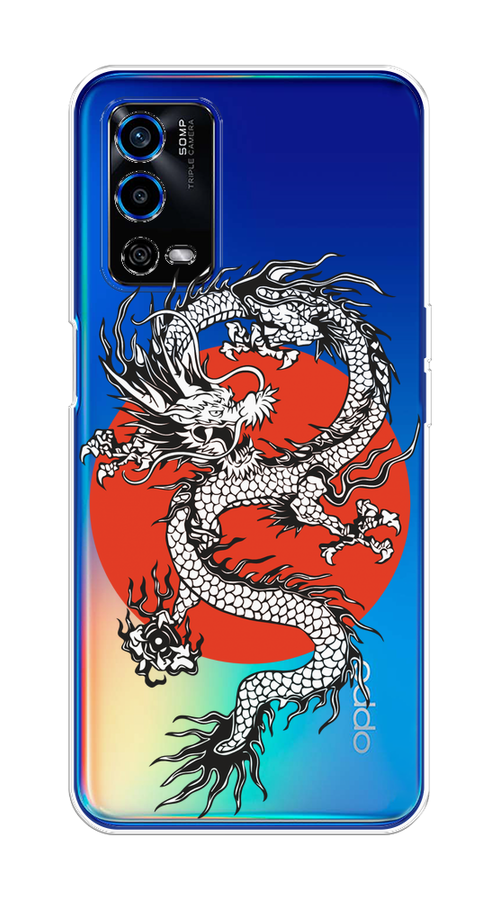 

Чехол на Oppo A55 4G "Восходящий дракон", Белый;черный;красный, 259150-1