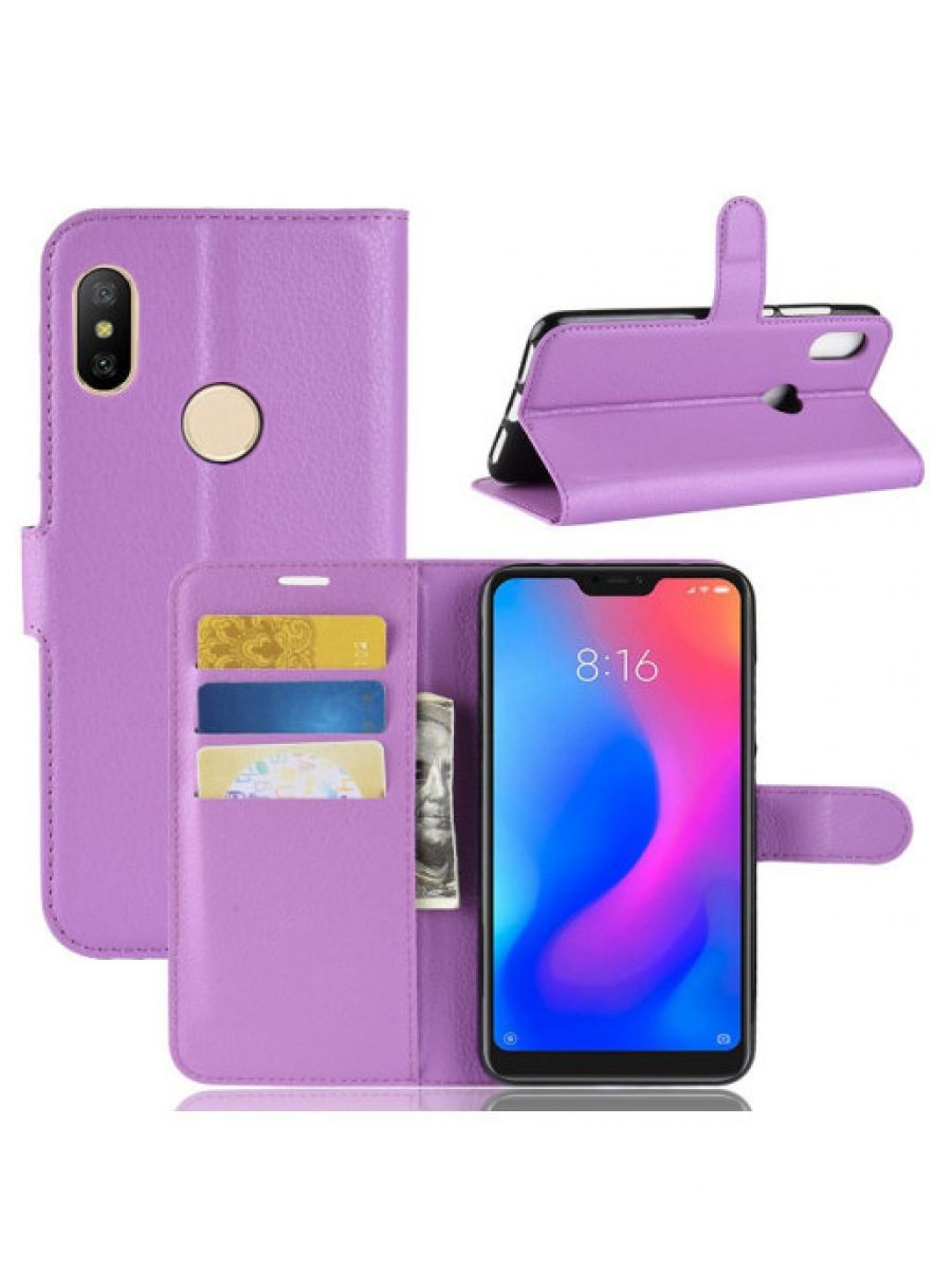 

Чехол Wallet для смартфона Xiaomi Mi A2 Lite/Xiaomi Redmi 6 Pro фиолетовый