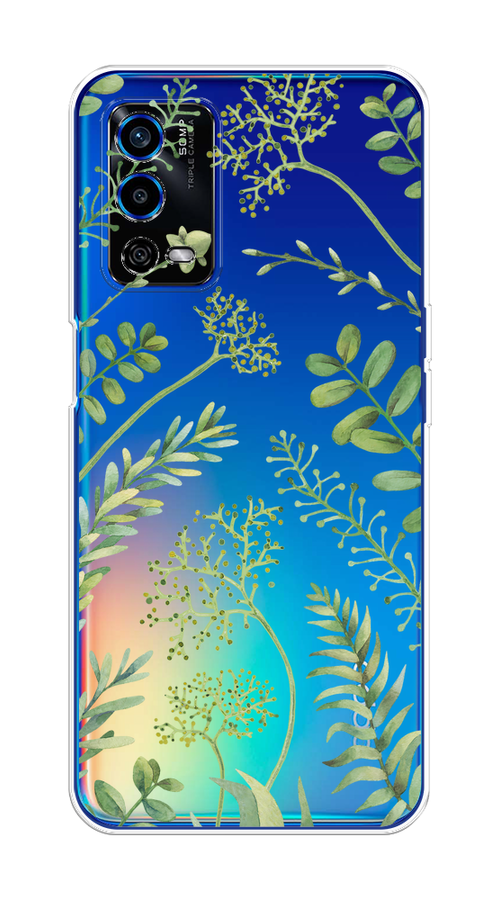 

Чехол на Oppo A55 4G "Green Leaves", Зеленый;прозрачный, 259150-1