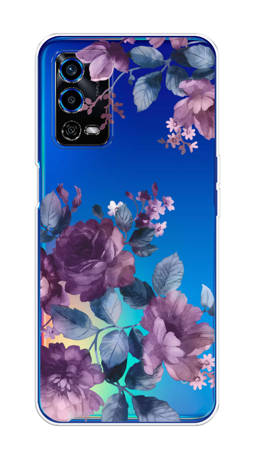 

Чехол на Oppo A55 4G "Purple Blossoms", Синий;фиолетовый, 259150-1