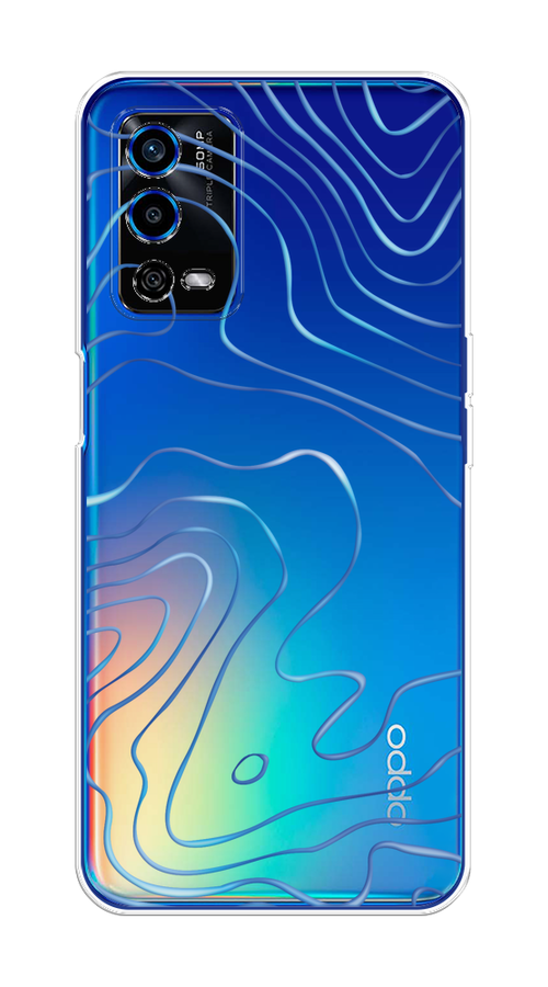 

Чехол на Oppo A55 4G "Blue lines", Прозрачный;синий, 259150-1