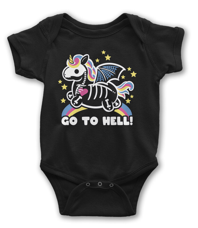 

Боди детское WILD CHILD Единорог - Go To Hell, цв.черный р.74, Единорог - Go To Hell