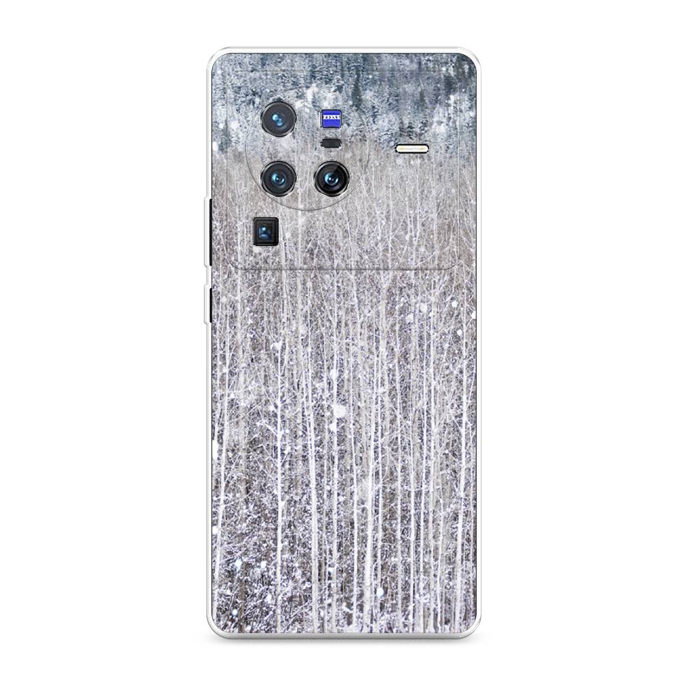 

Чехол на Vivo X80 Pro "Снежный лес", Бежевый;серый;белый, 266650-5