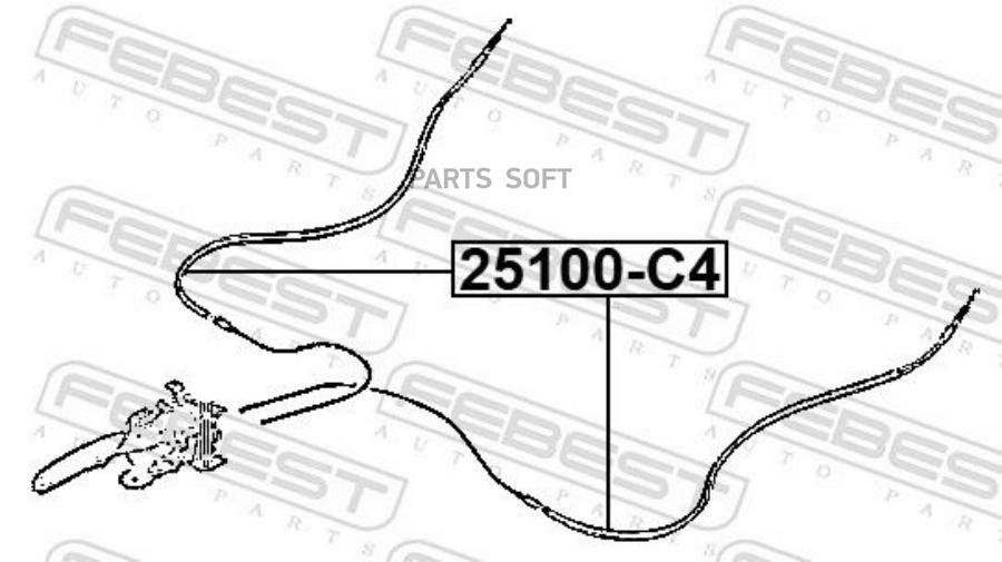 Трос Ручного Тормоза FEBEST 25100c4