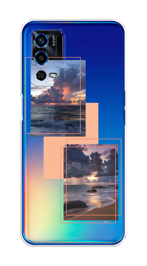

Чехол на Oppo A55 4G "Sky collage", Розовый;прозрачный;синий, 259150-1