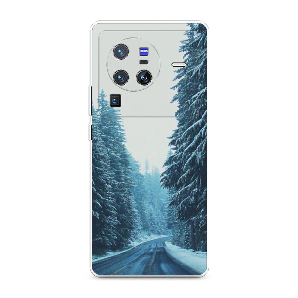 

Чехол на Vivo X80 Pro "Зима 9", Бежевый;голубой;черный, 266650-2
