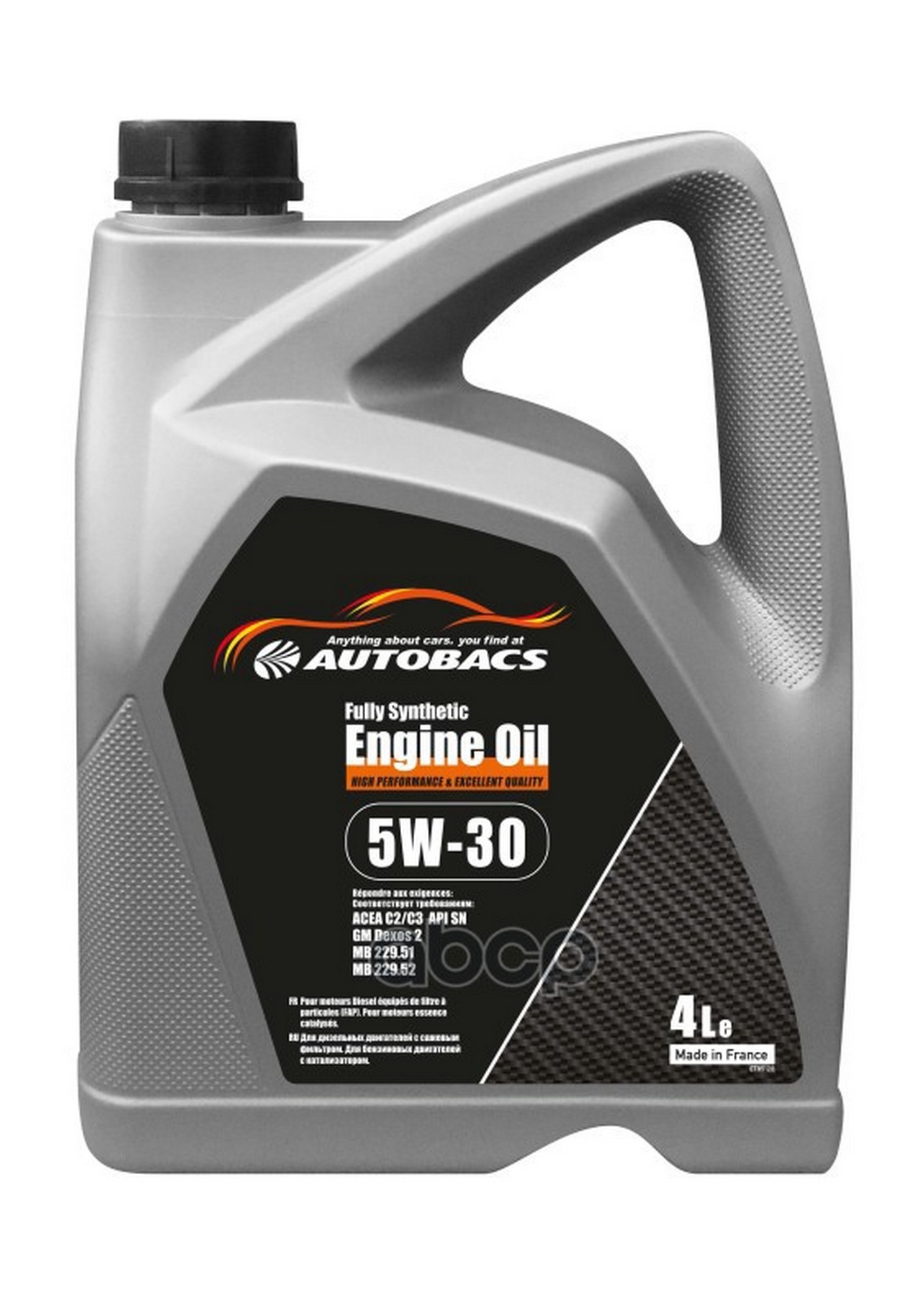 

AUTOBACS Масло Autobacs 5/30 Fully Sinthetic Engine Oil Синтетическое C2/C3 Sn 4 Л Выведе