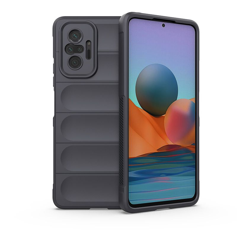 фото Чехол flexible case для xiaomi redmi note 10 pro серый black panther