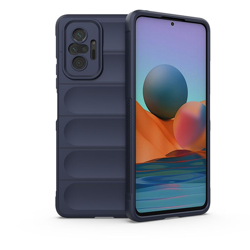 фото Чехол flexible case для xiaomi redmi note 10 pro синий black panther