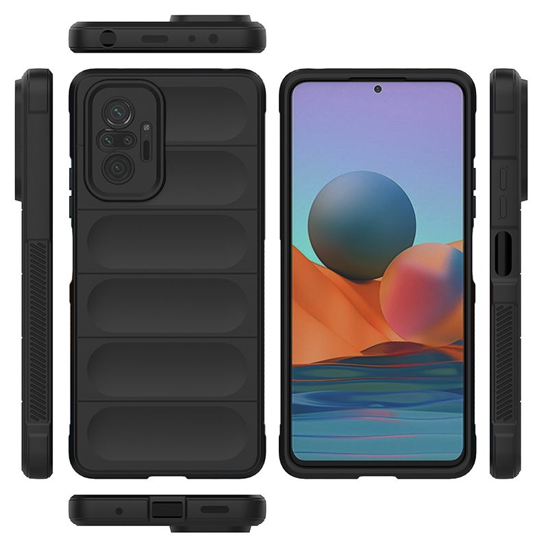 фото Чехол flexible case для xiaomi redmi note 10 pro черный black panther