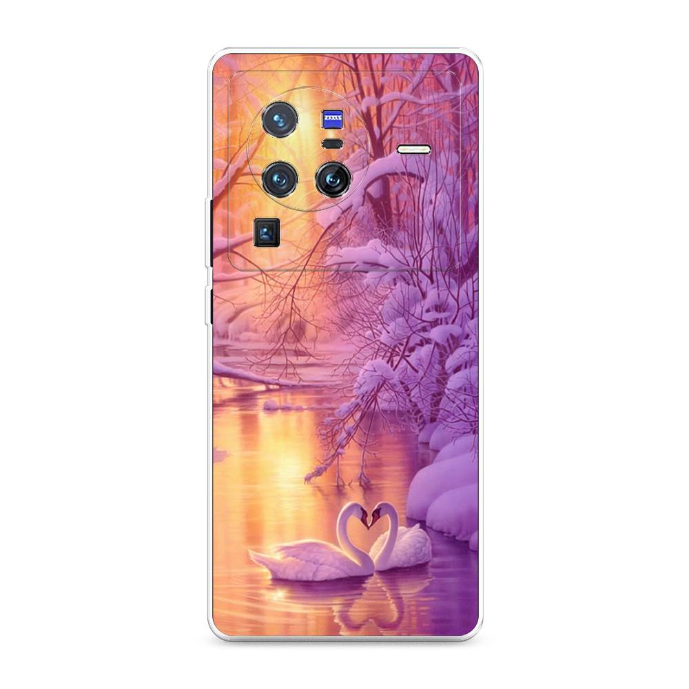 

Чехол на Vivo X80 Pro "Зима 1", Фиолетовый;желтый, 266650-2