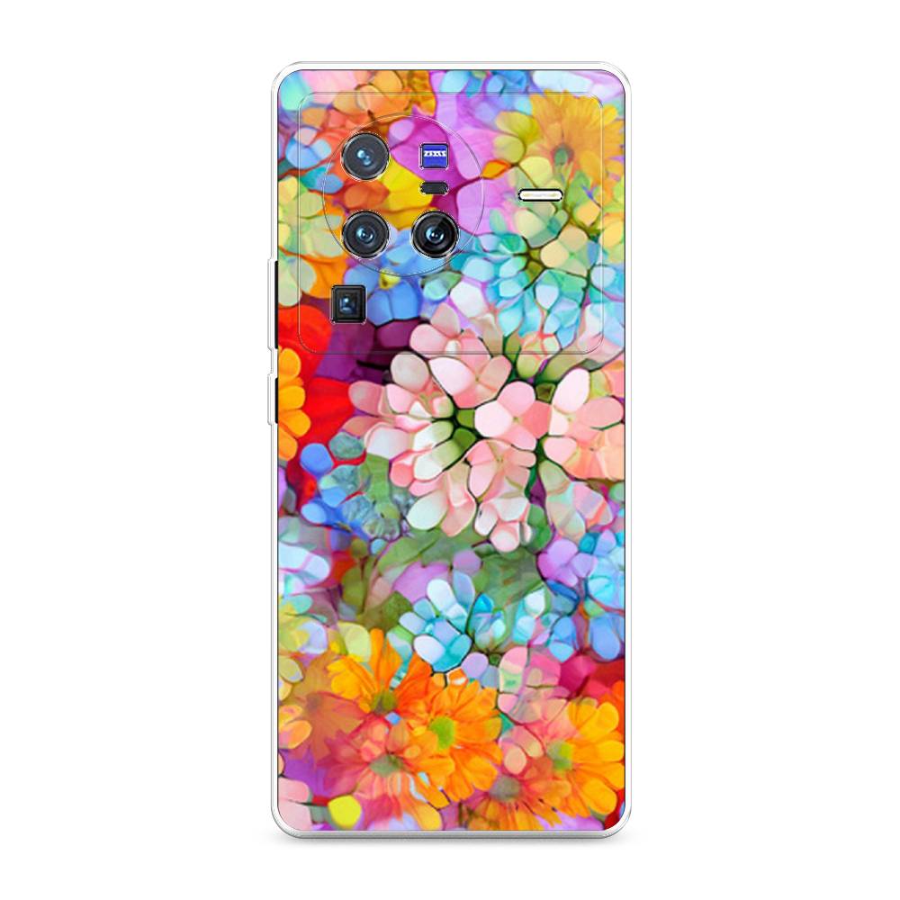 

Чехол на Vivo X80 Pro "Цветы витраж", Оранжевый;розовый;голубой, 266650-3