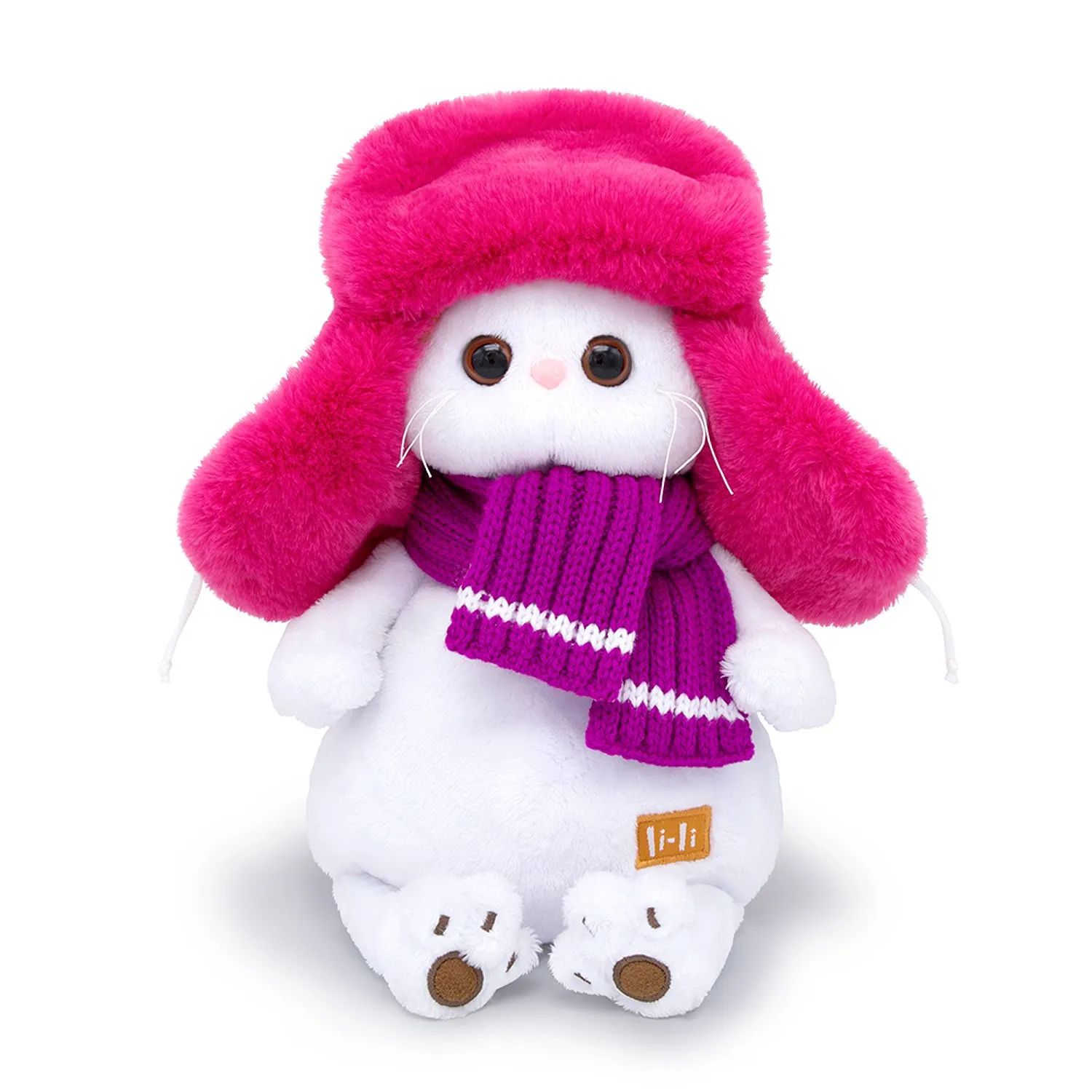 

Мягкая игрушка Budi Basa Кошечка Ли-Ли в меховой шапке 24 см арт. 324974, Белый, НИ-324974