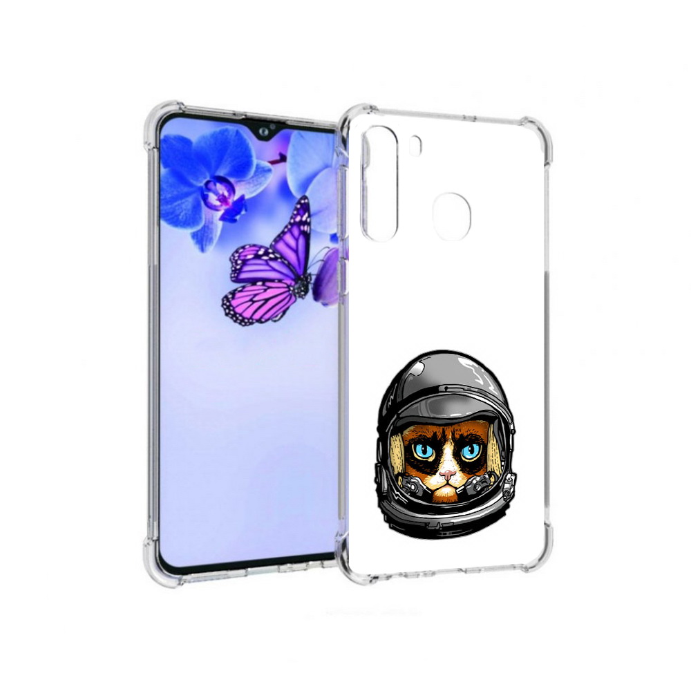 

Чехол MyPads Tocco для Samsung Galaxy A21 кот космонавт (PT226904.547.400), Прозрачный, Tocco