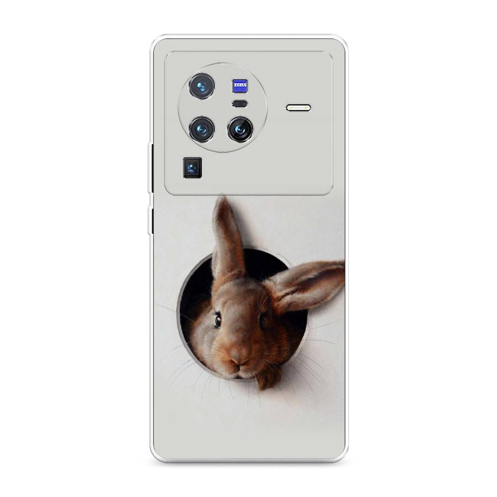 

Чехол на Vivo X80 Pro "Любопытный кролик", Серый;коричневый, 266650-1
