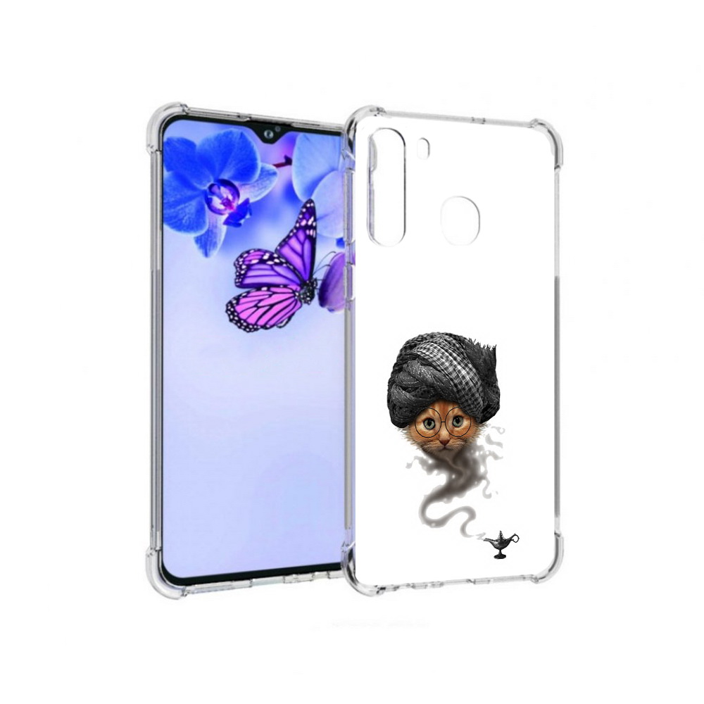 

Чехол MyPads Tocco для Samsung Galaxy A21 кот джин (PT226904.547.398), Прозрачный, Tocco