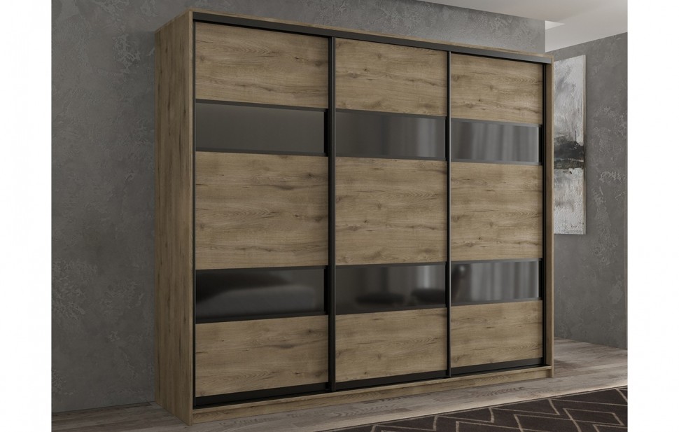 

РВ-мебель Шкаф-купе 3-х дверный Кааппи 7 Дуб Эвок Прибрежный 210х45х230 см, KAAPPI3-34-7-4