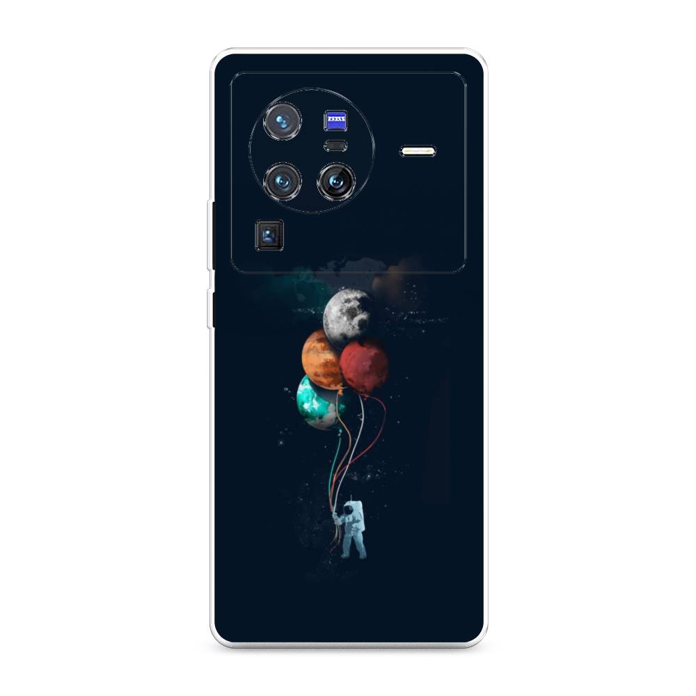 

Чехол на Vivo X80 Pro "Космонавт с шариками", Разноцветный, 266650-4