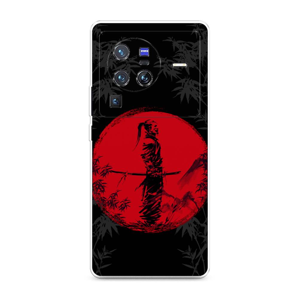 

Чехол на Vivo X80 Pro "Самурай на красном фоне", Черный;красный;серый, 266650-4