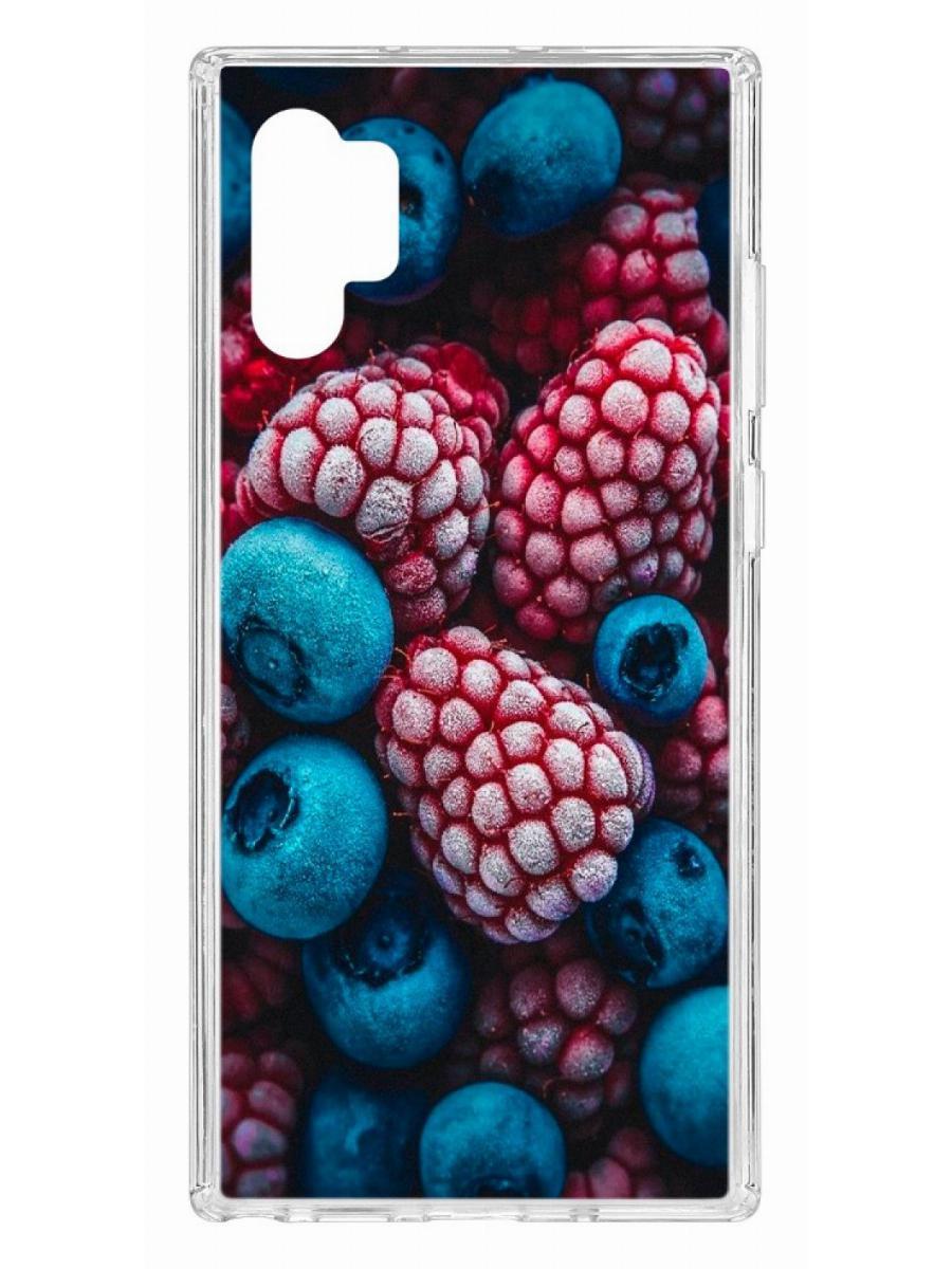 

Чехол на Samsung Galaxy Note 10+ Kruche Print Fresh berries, Прозрачный;белый;голубой;красный;розовый;синий