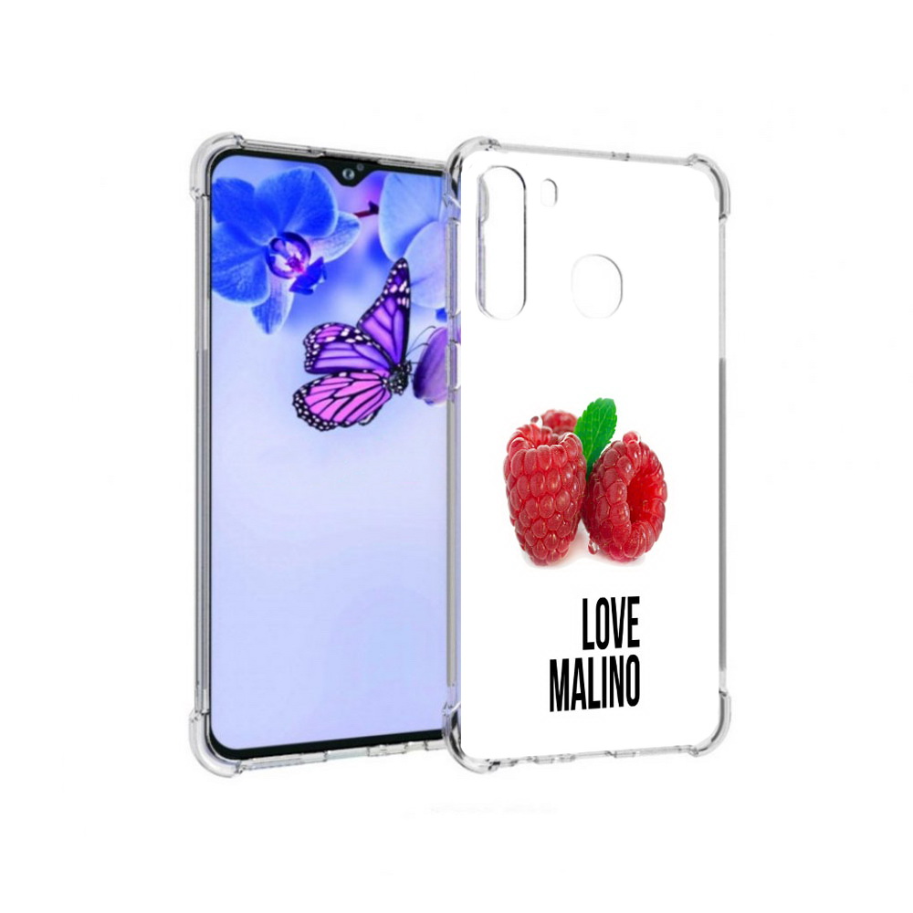 

Чехол MyPads Tocco для Samsung Galaxy A21 Бренд лове малино (PT226904.547.36), Прозрачный, Tocco