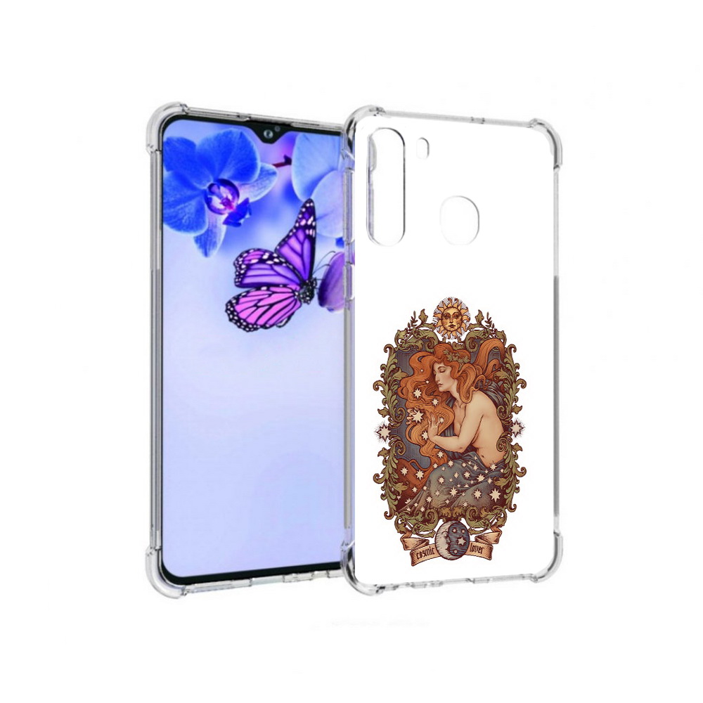 

Чехол MyPads Tocco для Samsung Galaxy A21 звездная девушка абстракция (PT226904.547.351), Прозрачный, Tocco