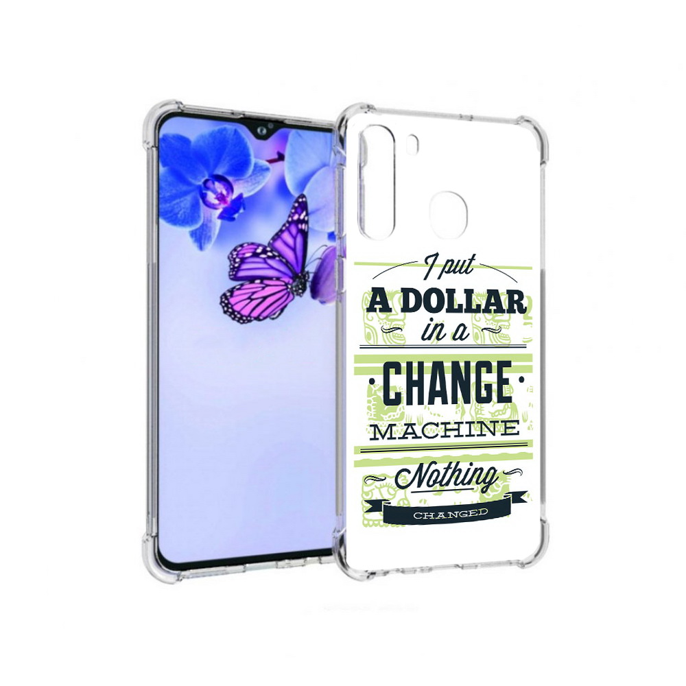 

Чехол MyPads Tocco для Samsung Galaxy A21 доллар надпись (PT226904.547.336), Прозрачный, Tocco