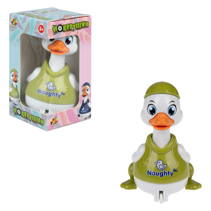 Инерционная игрушка 1TOY Побегушки Гусь зеленый 261₽