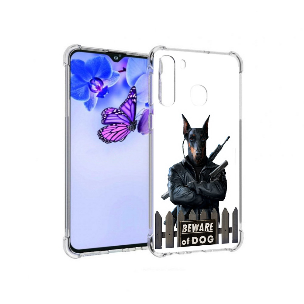

Чехол MyPads Tocco для Samsung Galaxy A21 доберман (PT226904.547.332), Прозрачный, Tocco
