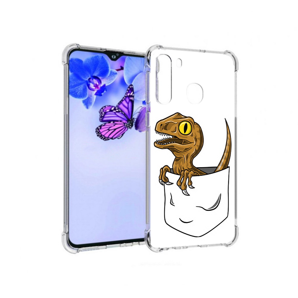 

Чехол MyPads Tocco для Samsung Galaxy A21 динозавр в кармане (PT226904.547.327), Прозрачный, Tocco