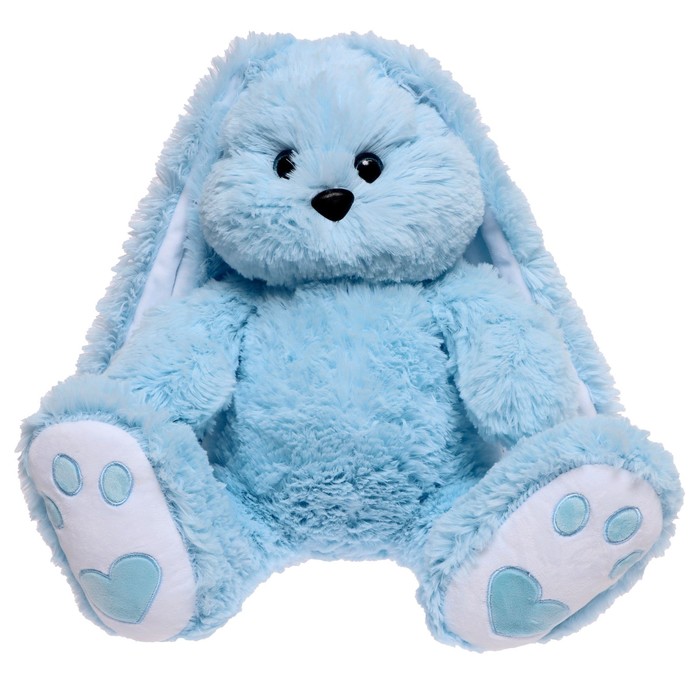 фото Мягкая игрушка «заяц малыш» голубой, 35 см прима тойс