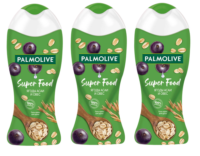 

Гель для душа Palmolive Super food ягоды асаи и овёс 250 мл 3 шт