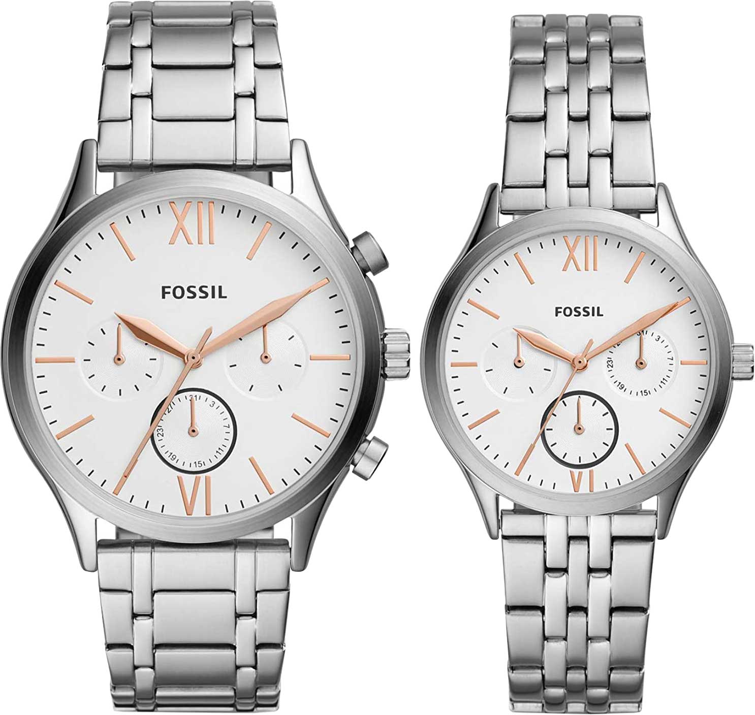 фото Комплект часов женский fossil bq2468set серебристый