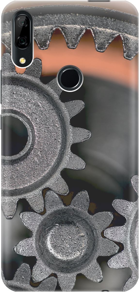 

Чехол на Honor 9X/9X Premium/Huawei P Smart Z/Y9 Prime (2019) "Шестеренки", Оранжевый;серый, 2221