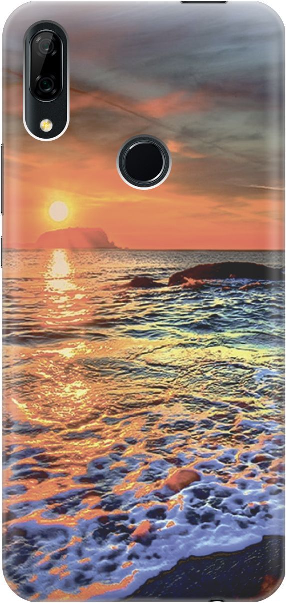 

Чехол на Honor 9X/9X Premium/Huawei P Smart Z/Y9 Prime (2019) "Закат на море", Белый;оранжевый, 2221