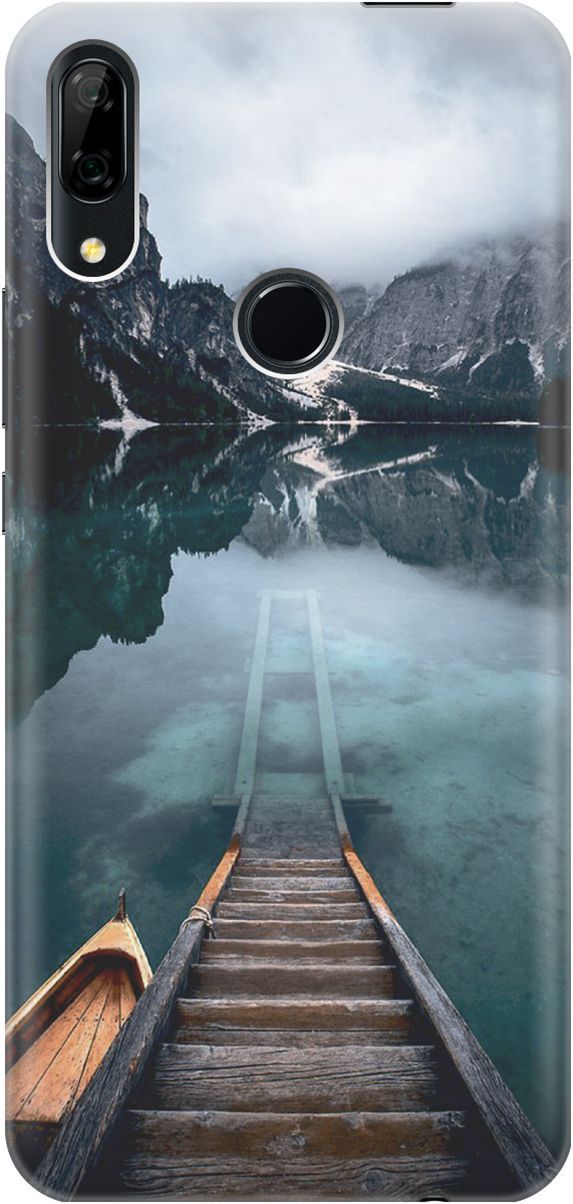 

Чехол на Honor 9X/9X Premium/Huawei P Smart Z/Y9 Prime (2019) "Горы, озеро, облака", Бирюзовый;зеленый, 2221