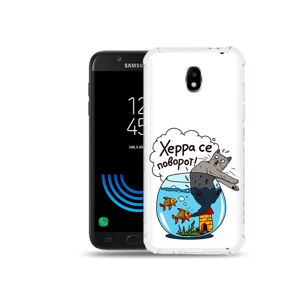 

Чехол MyPads Tocco для Samsung Galaxy J5 (2017) Рыбы с котом, Прозрачный, Tocco