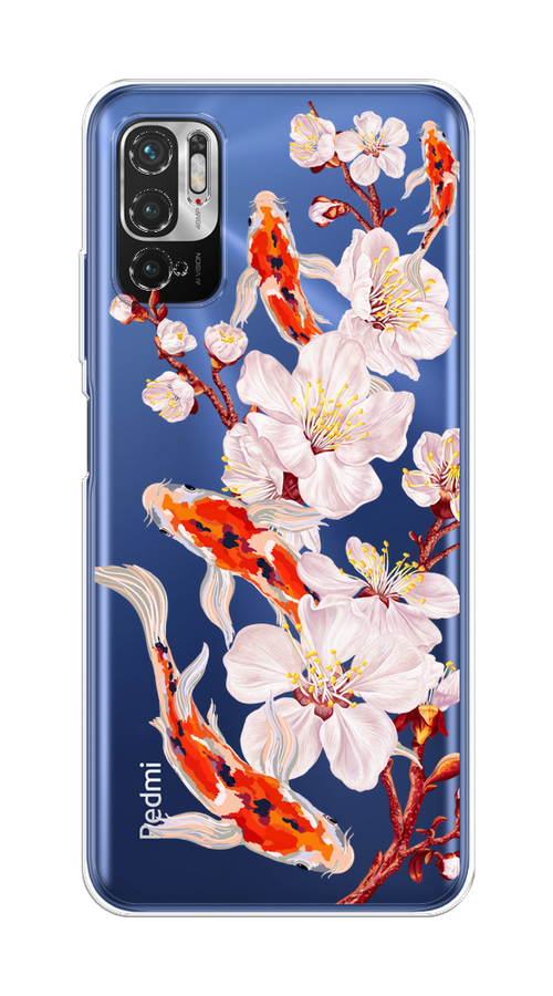 

Чехол на Xiaomi Redmi Note 10T/10 5G, Poco M3 Pro "Карпы и сакура", Оранжевый;розовый;бежевый;прозрачный, 311050-1