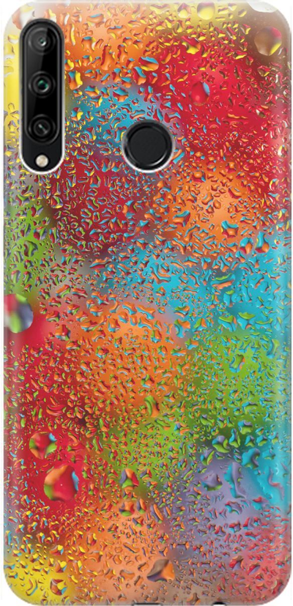 

Чехол на Honor 9C/Huawei P40 Lite E "Капли и разноцветные шары", Голубой;зеленый, 1469