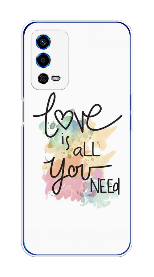 

Чехол на Oppo A55 4G "Love is all you need", Белый;черный;зеленый, 259150-1