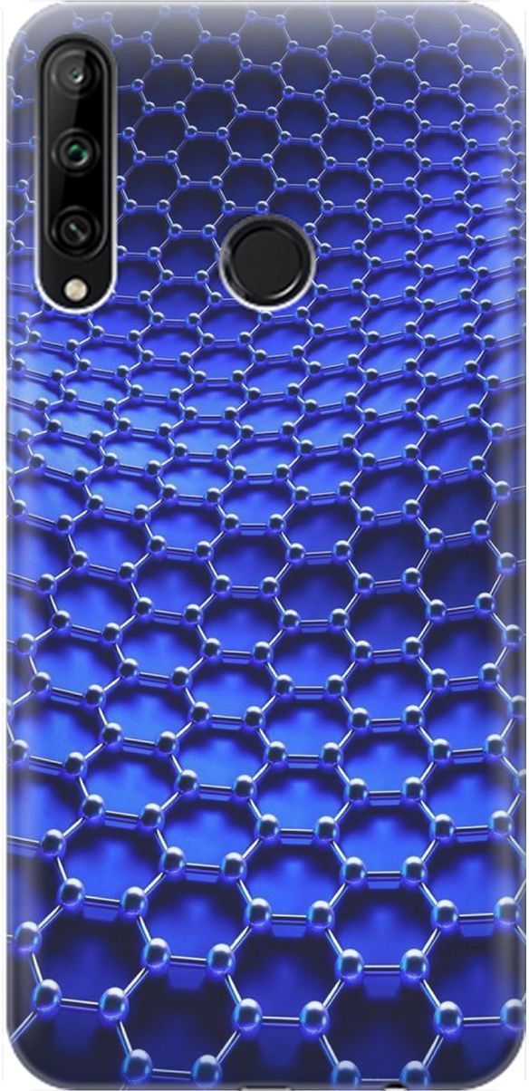 

Чехол на Honor 9C/Huawei P40 Lite E "Молекулярная цепь", Синий;черный, 1469