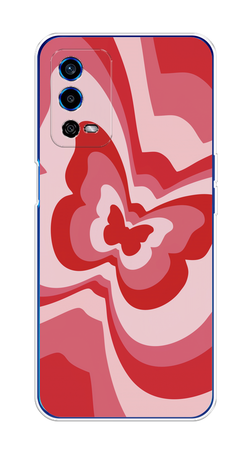 

Чехол на Oppo A55 4G "Бабочка в стиле хиппи", Красный;розовый, 259150-1