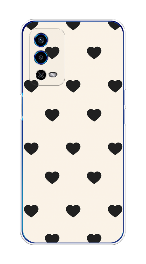 

Чехол на Oppo A55 4G "Черные сердечки на белом", Черный;белый, 259150-1