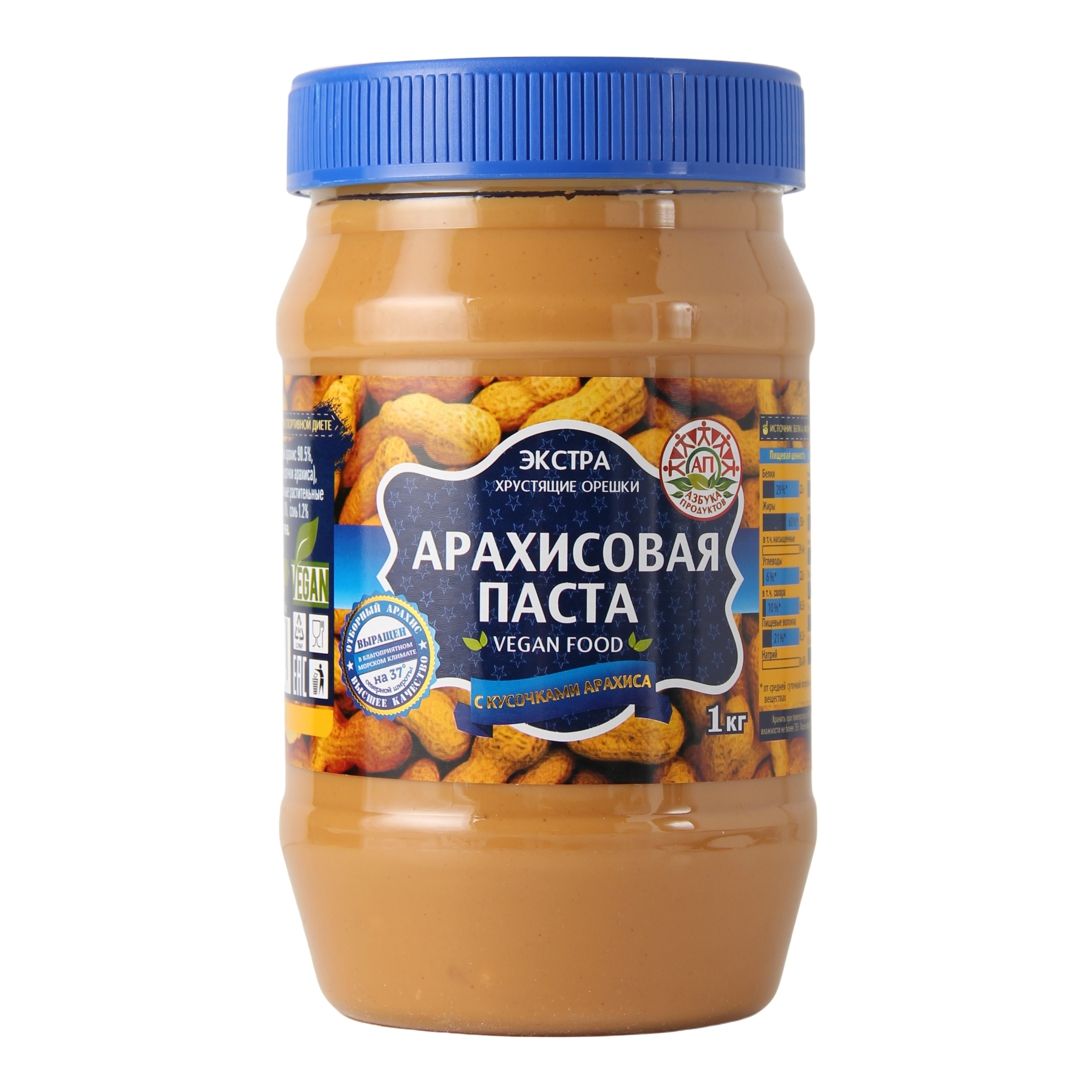 

Паста Азбука продуктов арахисовая Экстра с кусочками арахиса 1 кг