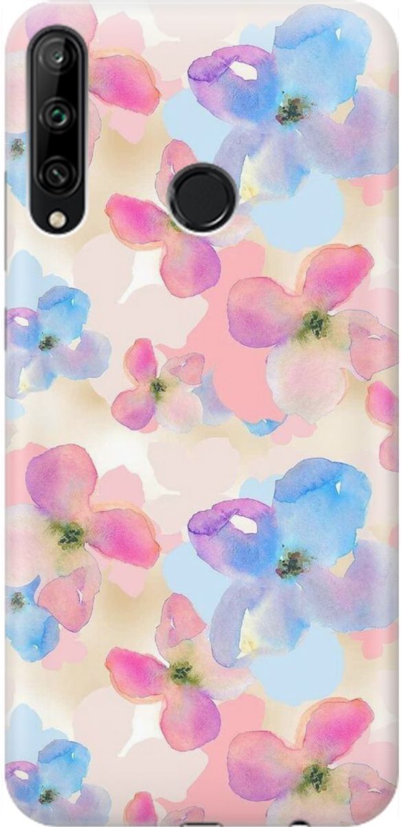 

Чехол на Honor 9C/Huawei P40 Lite E "Фиалки акварелью", Голубой;оранжевый, 1469