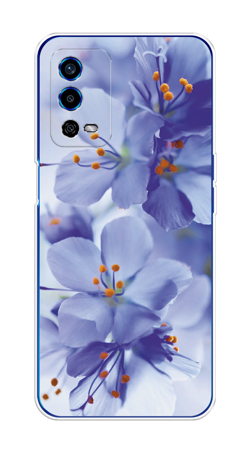 

Чехол на Oppo A55 4G "Фиолетовые цветки", Фиолетовый;синий, 259150-1