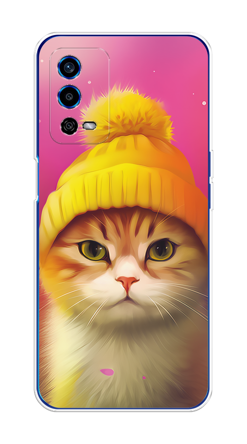 

Чехол на Oppo A55 4G "Котик в шапочке", Розовый;желтый;бежевый, 259150-1
