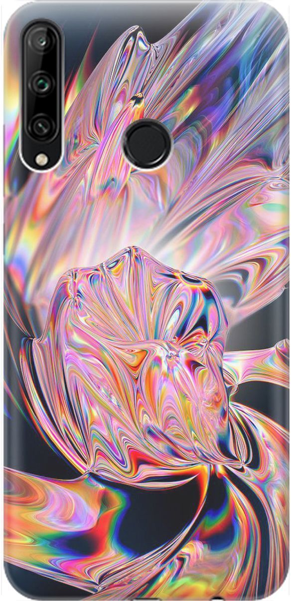 

Чехол на Honor 9C/Huawei P40 Lite E "Стеклянная абстракция", Розовый;черный, 1469