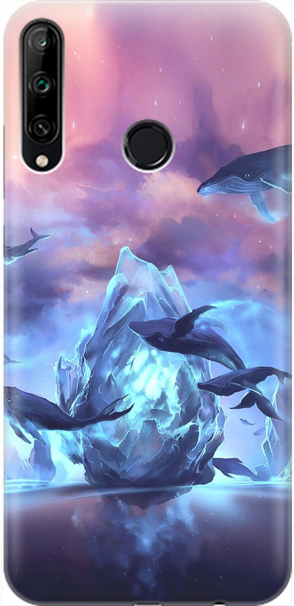 

Чехол на Honor 9C/Huawei P40 Lite E "Фантазия кита", Голубой;синий, 1905