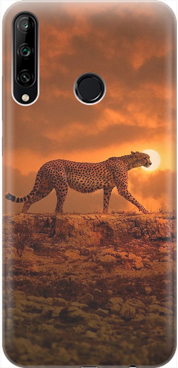 

Чехол на Honor 9C/Huawei P40 Lite E "Закатный гепард", Коричневый;оранжевый, 1905